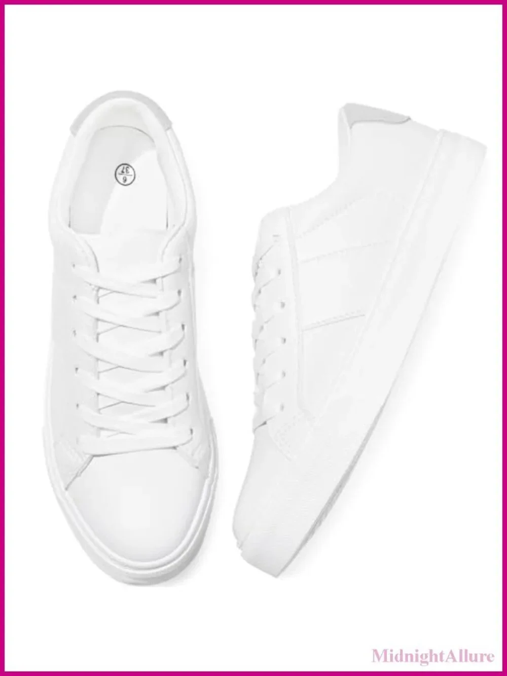 Women's Fashion Sneakers PU Leather Low Top Lace Up Casual Tennis Shoes